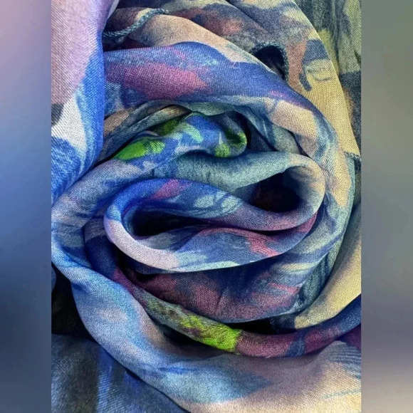 💥HOST PICK💥 Angela Moda NWT Dress 30% Silk Blue/Purple/ Green Size XXL. - Picture 6 of 11